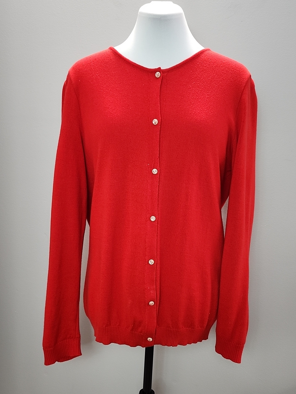 SAINT JAMES Vintage nautical bright red wool blend cardigan